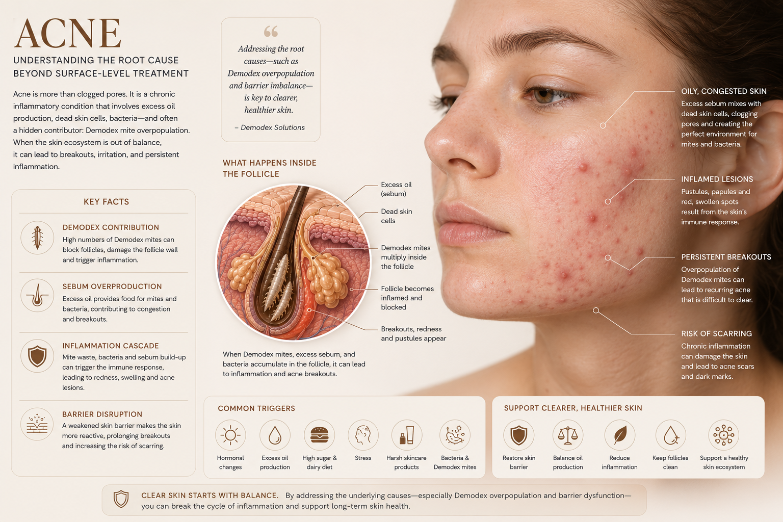 Illustration of Acne pore congestion