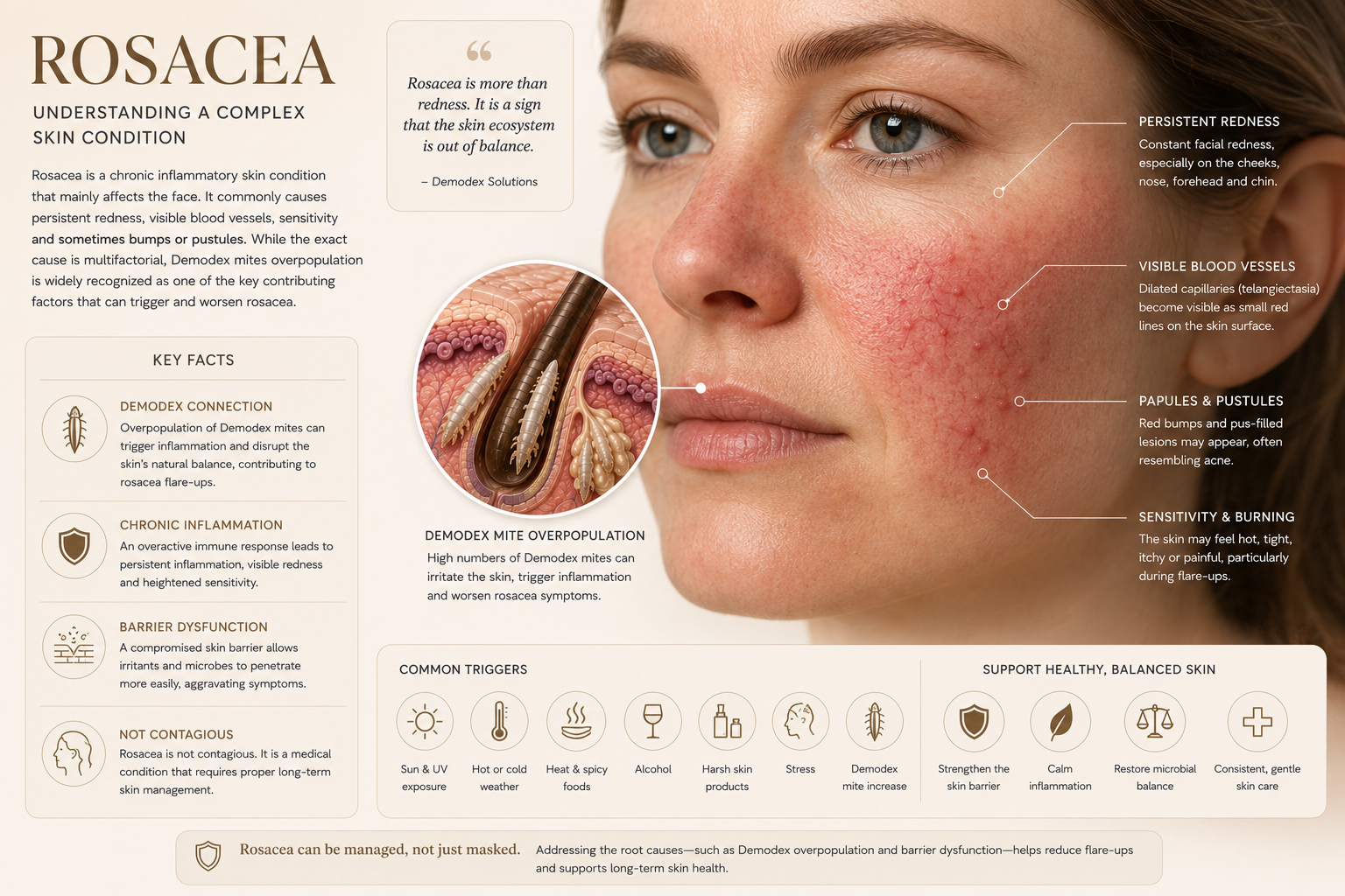 Facial diagram representing Rosacea redness